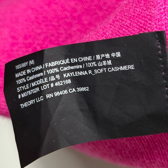 Theory Cashmere Kaylenna Soft Cashmere Drop Shoulder Sweater Pink Women’s Medium - Picture 7 of 8